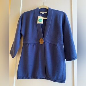 BODEN WOMEN'S 100% COTTON KNIT ONE BUTTON CARDIGAN REGATTA WK733 - US 2